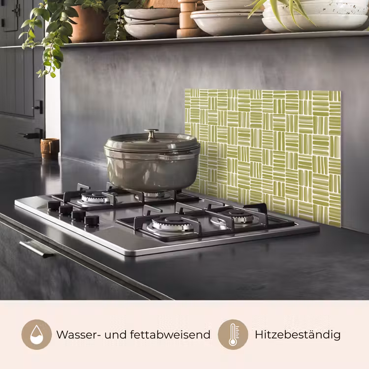 Vlecht - Patroon - Groen keuken achterwand spatscherm klein 900 -usp_DE