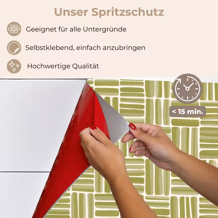 Vlecht - Patroon - Groen keuken achterwand spatscherm klein 900 -spatscherm_DE