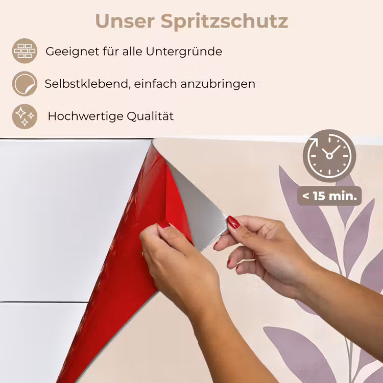 Tak - Bladeren - Minimalistisch - Beige keuken achterwand spatscherm klein -spatscherm_DE