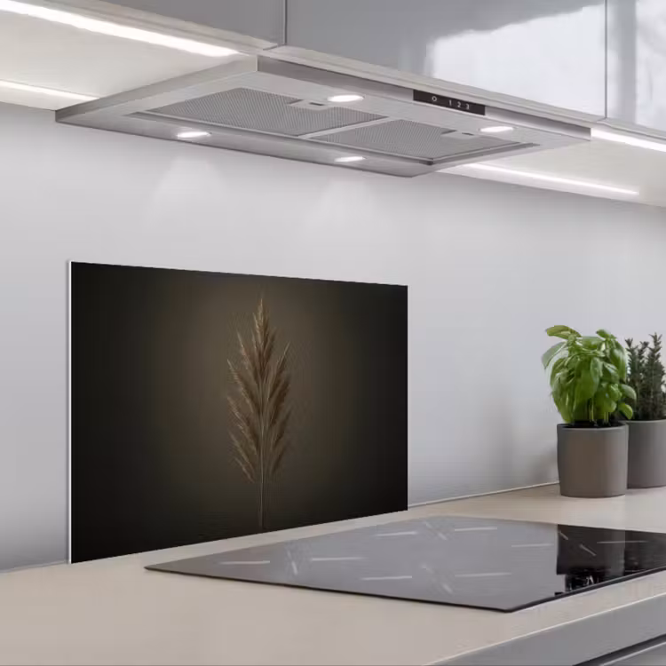 Tak - Pluimgras - Donkerbruin keuken achterwand spatscherm klein -3d_schuin