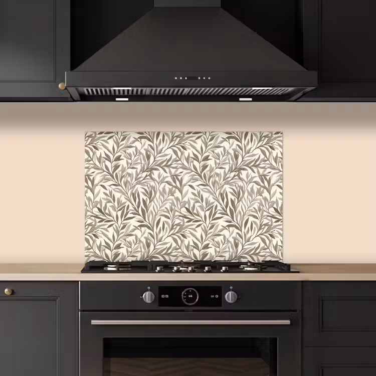 Takken - Botanisch - Taupe keuken achterwand spatscherm klein 900 -sfeer1