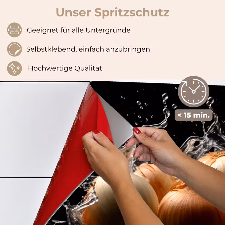 Ui - Groente - Bruin - Water - Zwart keuken achterwand spatscherm klein -spatscherm_DE