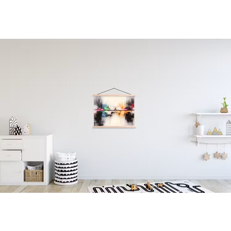 Abstract - Kleurexplosie - Landschap textielposter latten blank klein -kinderkamer