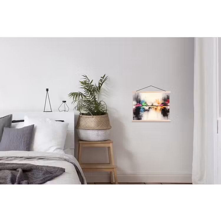 Abstract - Kleurexplosie - Landschap textielposter latten blank klein -woonkamer