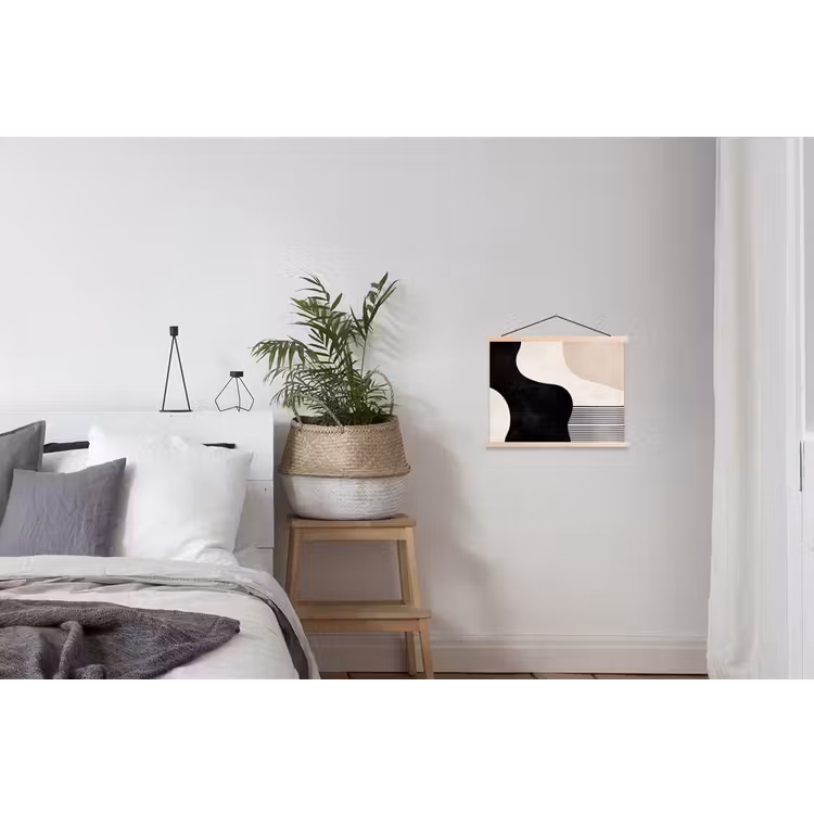Abstract - Japandi - Beige - Modern textielposter latten blank klein -woonkamer