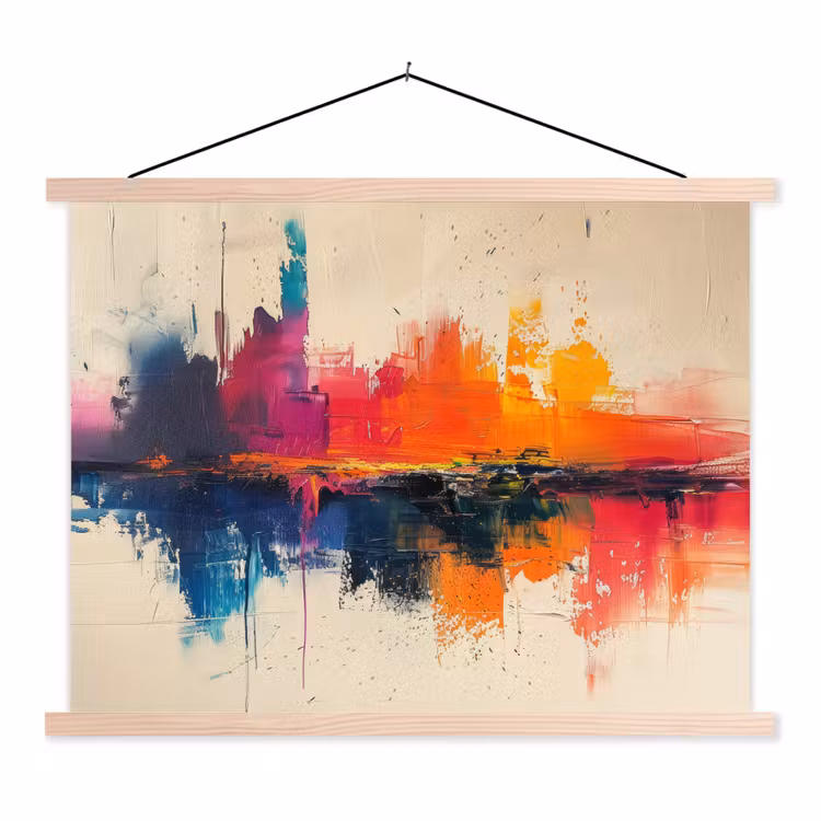 Watercolor - Kunst - Modern textielposter latten blank klein -3d