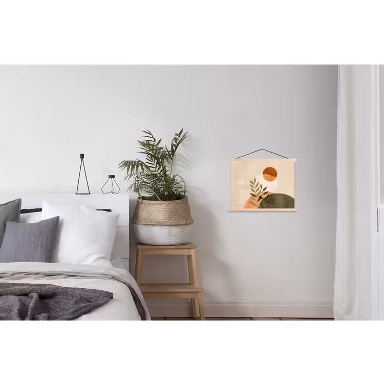 Takken - Vormen - Abstract textielposter latten blank klein -woonkamer