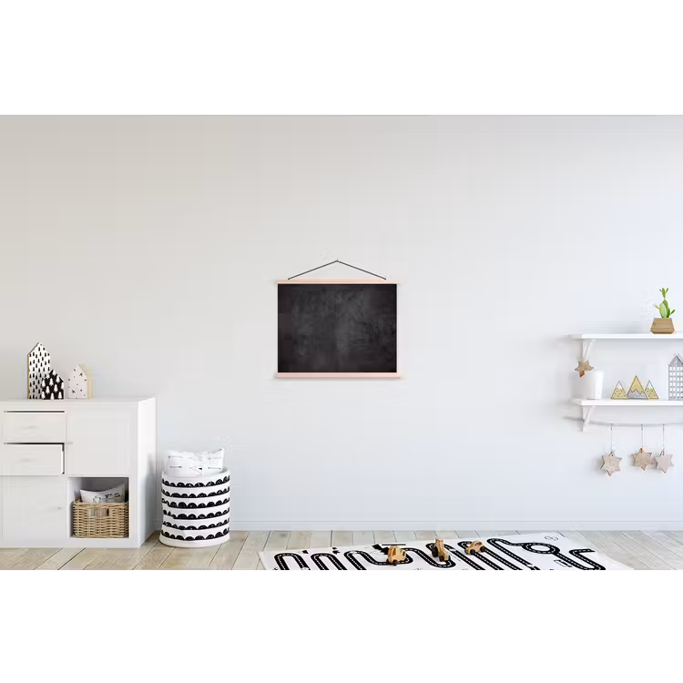 Beton - Robuust - Vintage - Rustiek - Grijs - Zwart textielposter latten blank klein -kinderkamer