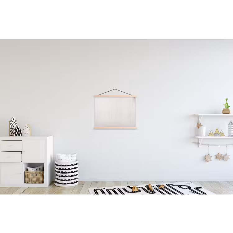 Beton - Muur - Wit textielposter latten blank klein -kinderkamer
