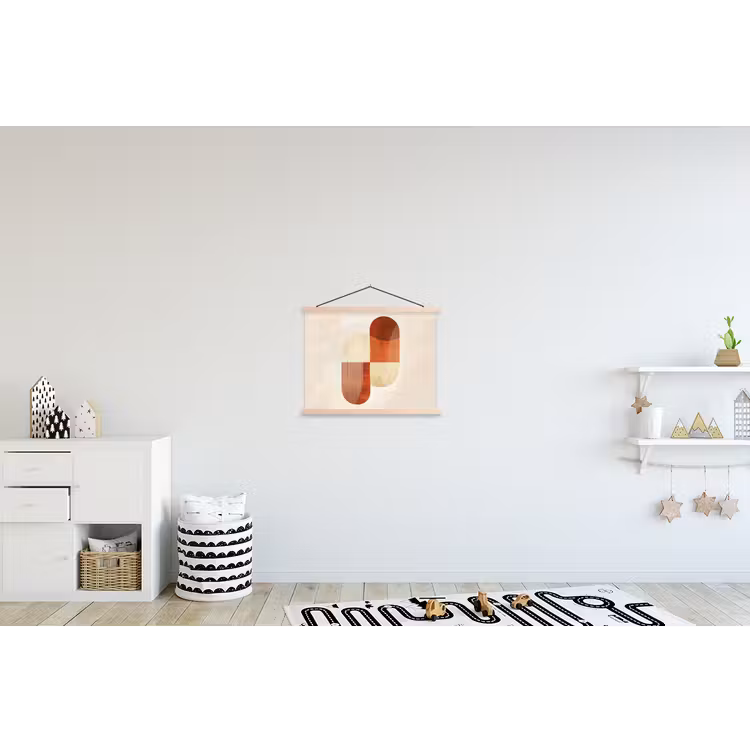 Bogen - Beige - Vormen textielposter latten blank klein -kinderkamer