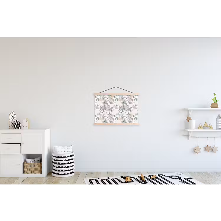 Bohemian - Bloemen - Bladeren - Jungle - Tropical textielposter latten blank klein -kinderkamer