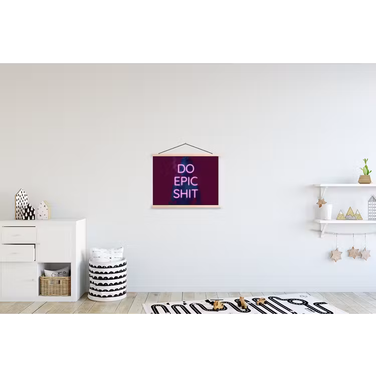 Buste - Neon - LED - Letters textielposter latten blank klein -kinderkamer