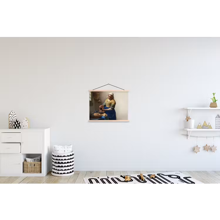 Het melkmeisje - Kunst - Oude meesters - Vermeer textielposter latten blank klein -kinderkamer