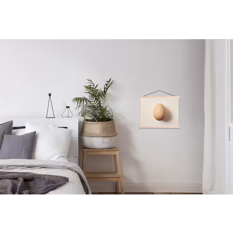 Ei - Beige - Ovaal - Egaal textielposter latten blank klein -woonkamer