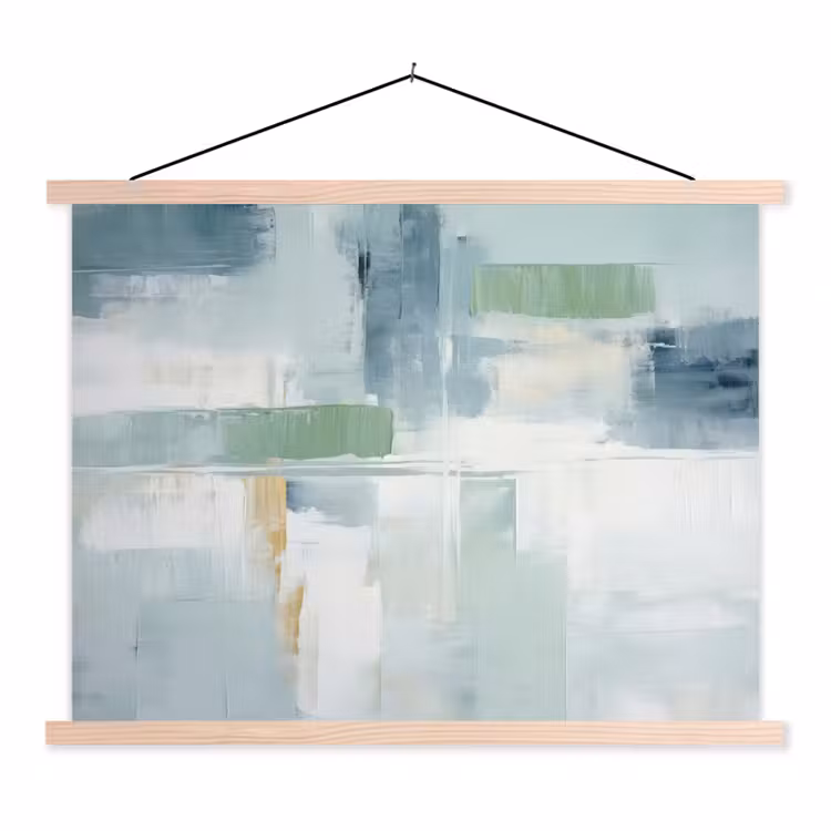 Verf - Moderne kunst - Abstract - Grijs textielposter latten blank klein -3d