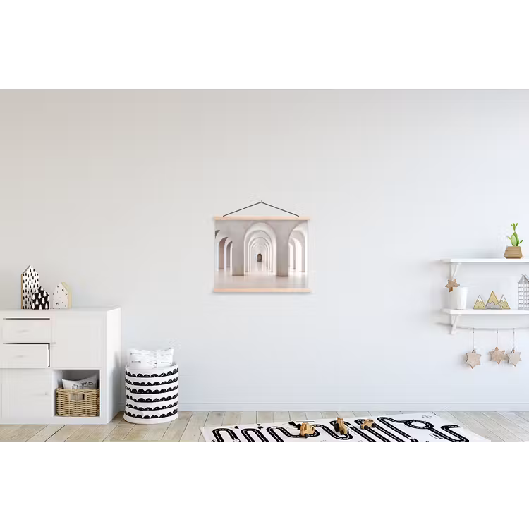 Hal - Bogen - Symmetrisch - Modern textielposter latten blank klein -kinderkamer