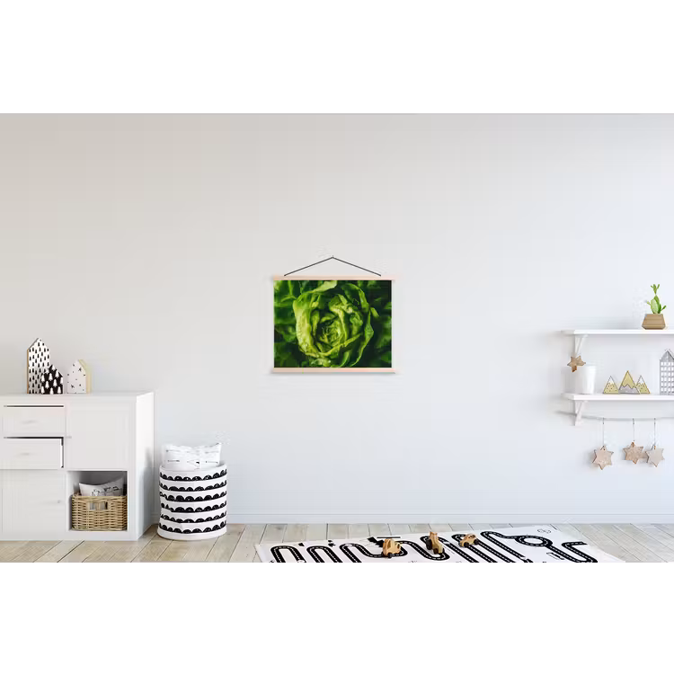 Groente - Sla - Groen textielposter latten blank klein -kinderkamer
