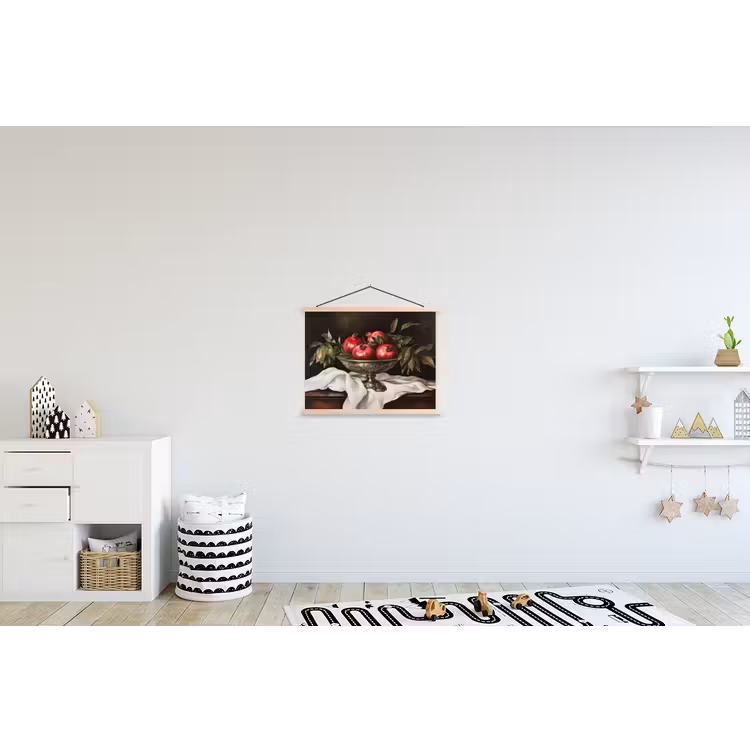 Granaatappels - Klassiek - Vintage textielposter latten blank klein -kinderkamer