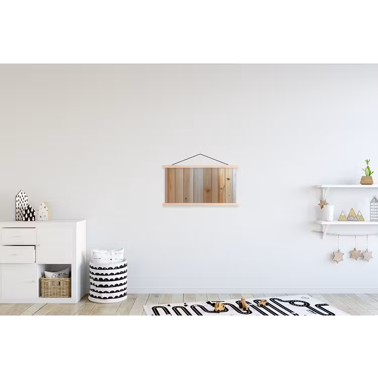 Hout - Planken - Licht textielposter latten blank klein -kinderkamer