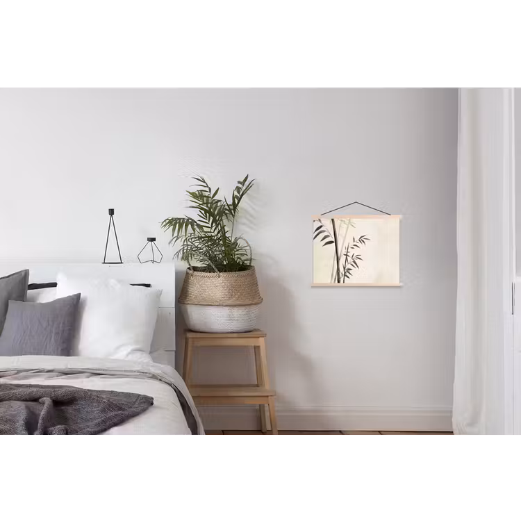 Japandi - Bamboe - Beige textielposter latten blank klein -woonkamer