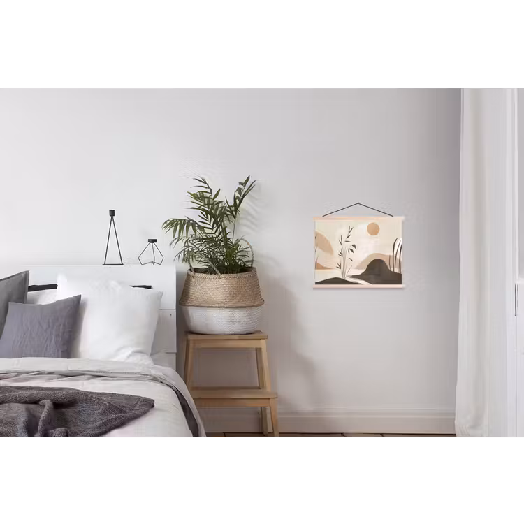 Japandi - Landschap - Beige textielposter latten blank klein -woonkamer