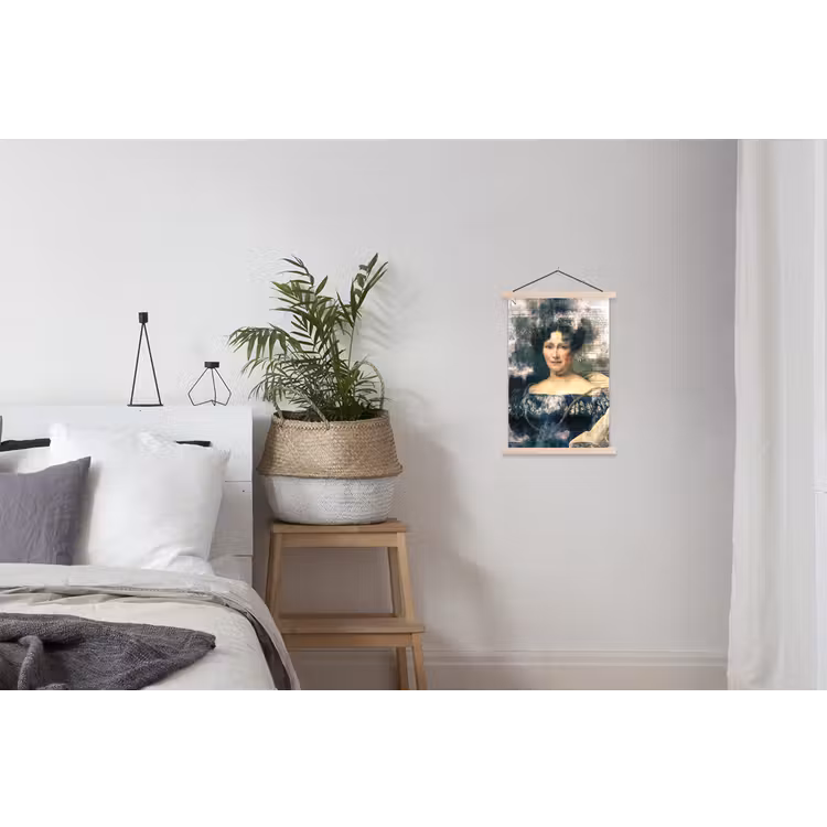 Johanna Henriette Engelen - Dubois Drahonet - Krant textielposter latten blank klein -woonkamer