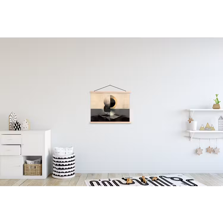 Cirkels - Schaduw - Abstract textielposter latten blank klein -kinderkamer