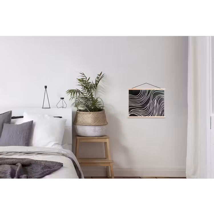 Lijnen - Patroon - Abstract - Wit textielposter latten blank klein -woonkamer