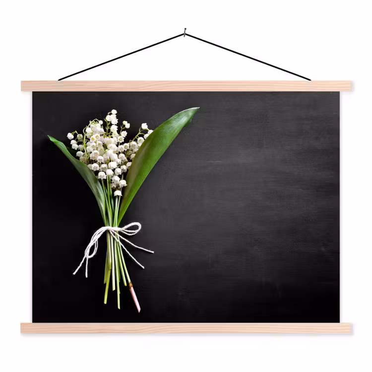 bloemen-5-1-1 textielposter latten blank klein -3d
