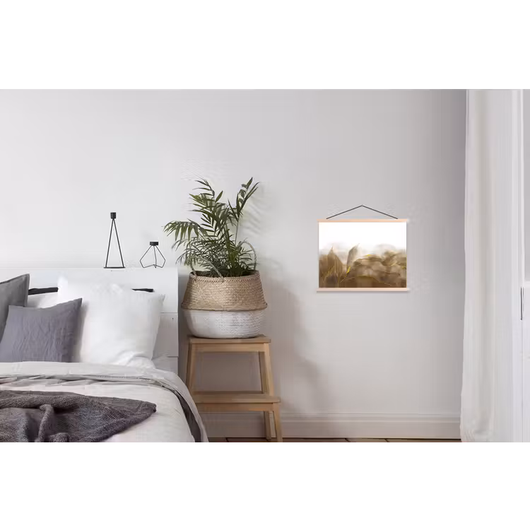 Marmer - Goud - Bruin - Textuur - Marmerlook textielposter latten blank klein -woonkamer