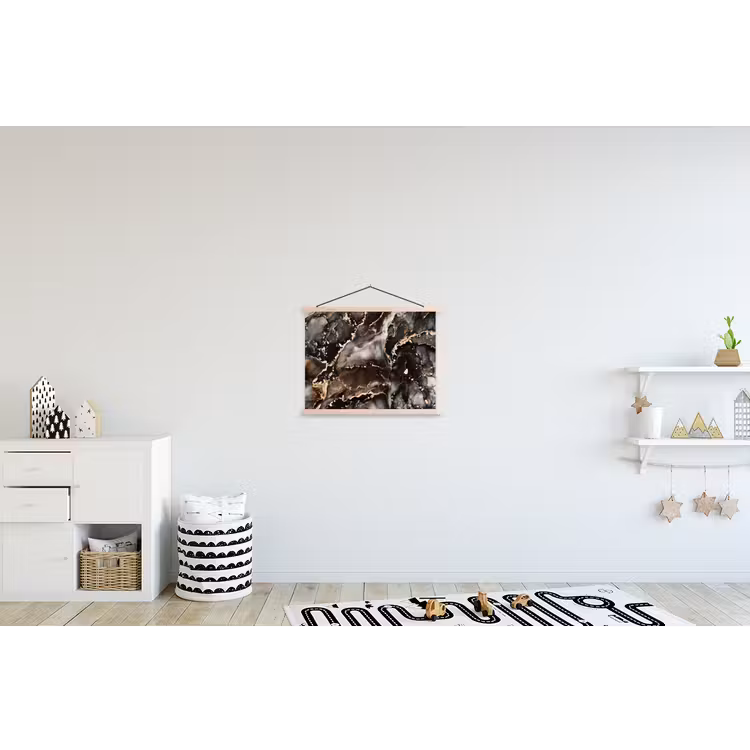 Marmer - Goud - Glitter - Luxe textielposter latten blank klein -kinderkamer