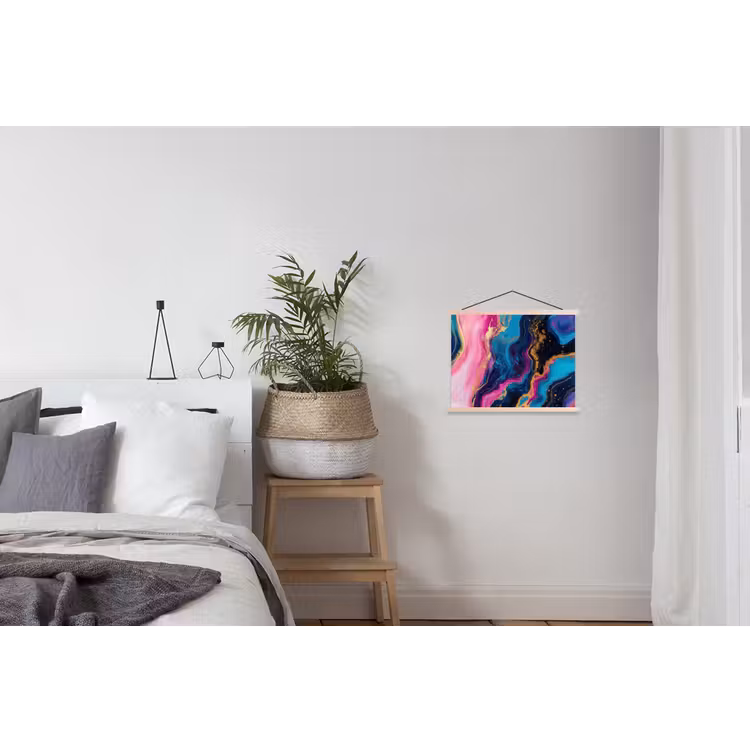 Marmer - Modern - Goud textielposter latten blank klein -woonkamer