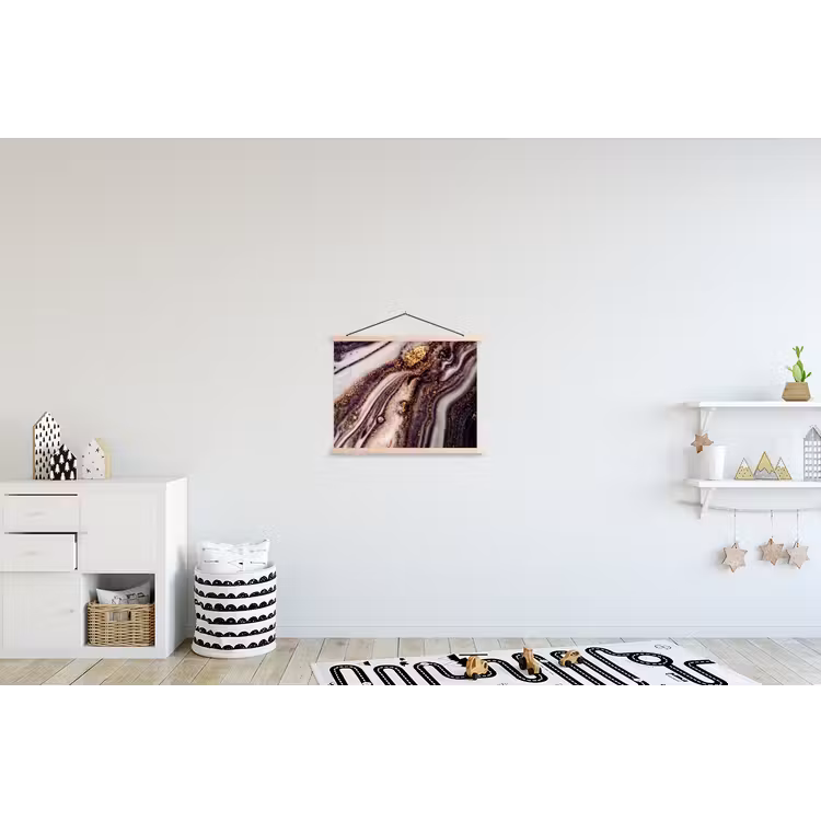 Marmer - Roze - Goud - Glitter - Marmerlook textielposter latten blank klein -kinderkamer
