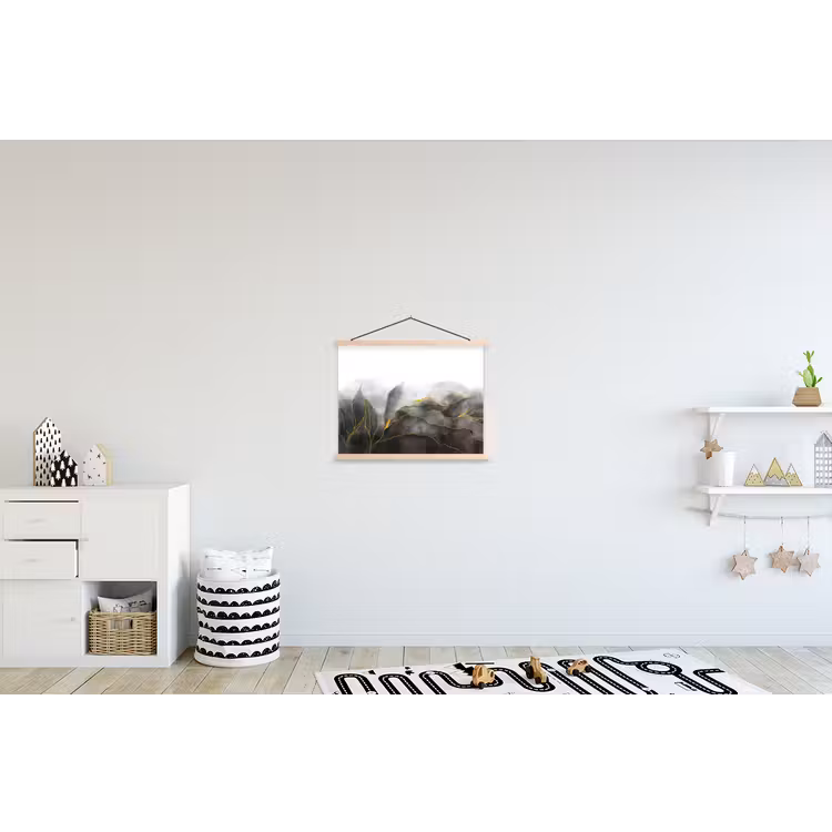Marmer - Zwart - Goud - Luxe - Marmerlook textielposter latten blank klein -kinderkamer