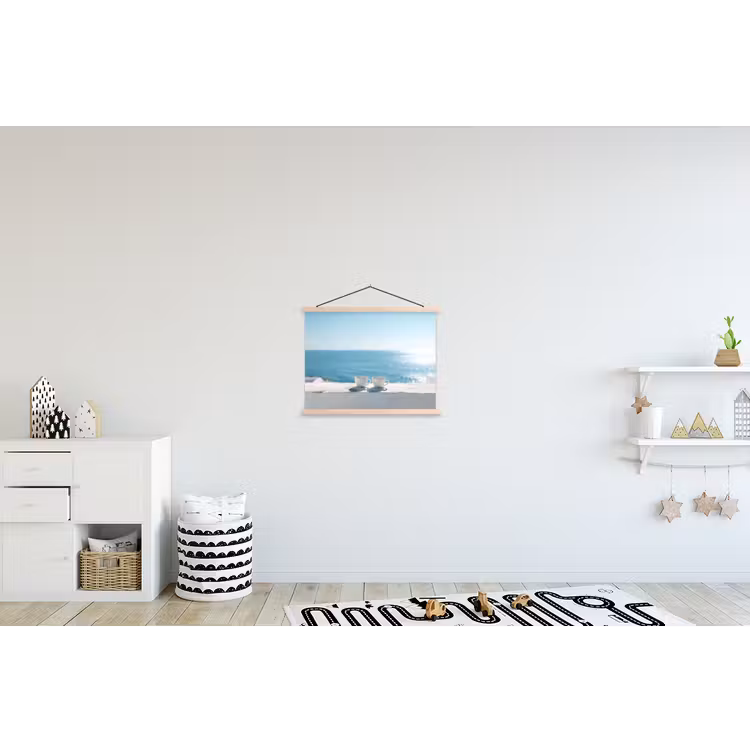 Zee - Koffiekopjes - Zomers textielposter latten blank klein -kinderkamer