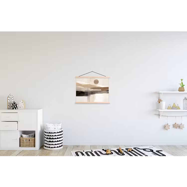 Minimalistisch - Landschap - Dimensie textielposter latten blank klein -kinderkamer