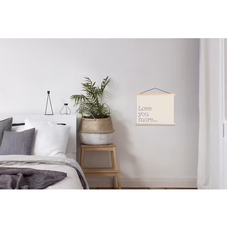 Minimalistisch - Love - Beige textielposter latten blank klein -woonkamer