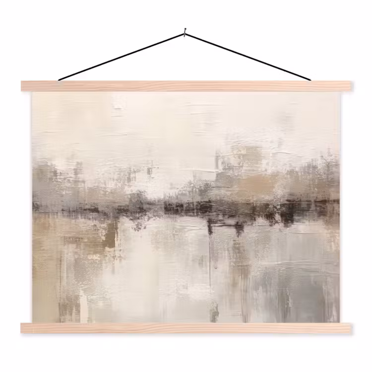 Moderne kunst - Abstract - Beige textielposter latten blank klein -3d