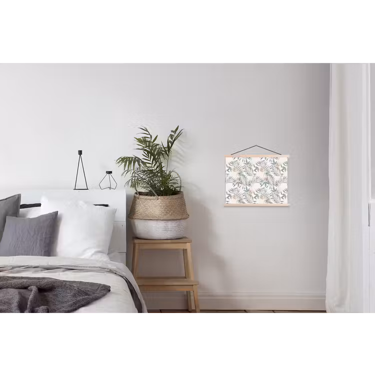 Monstera - Palmblad - Jungle - Tropisch textielposter latten blank klein -woonkamer