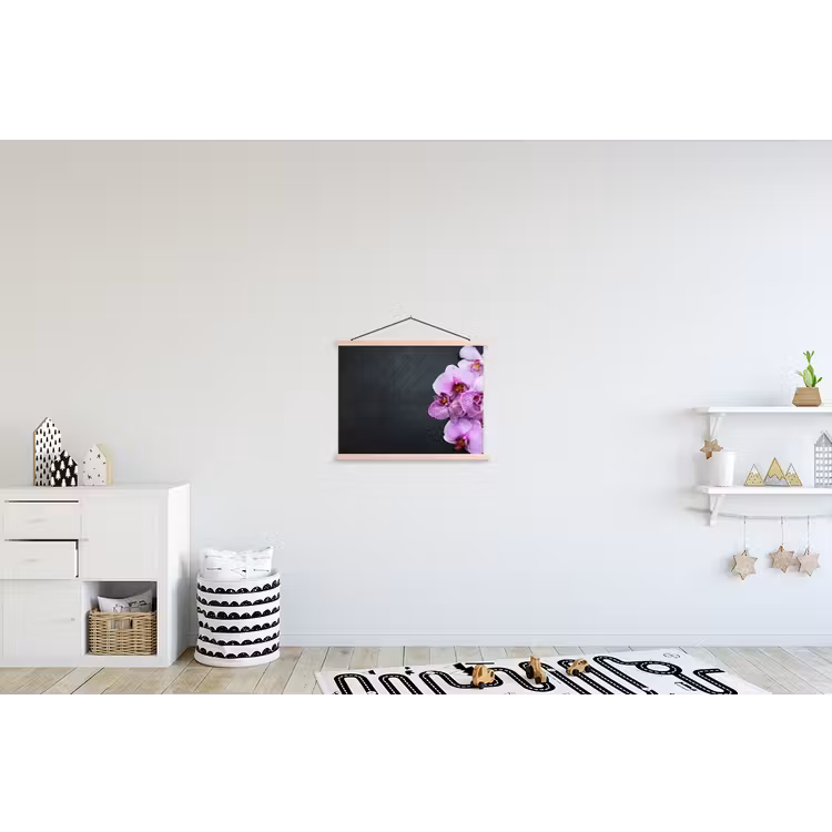 Orchidee - Bloemen - Roze - Flora textielposter latten blank klein -kinderkamer