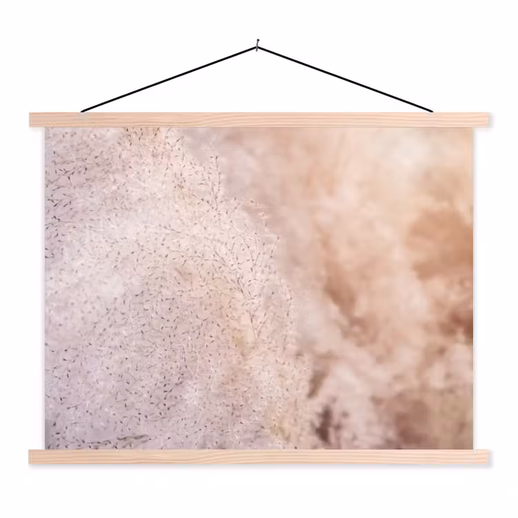 Pampagras met een zachte structuur uit de natuur textielposter latten blank klein -3d