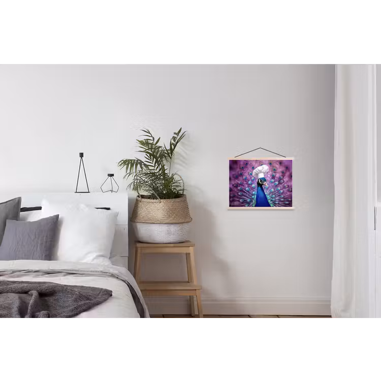 Pauw - Koksmuts - Cool - Paars textielposter latten blank klein -woonkamer