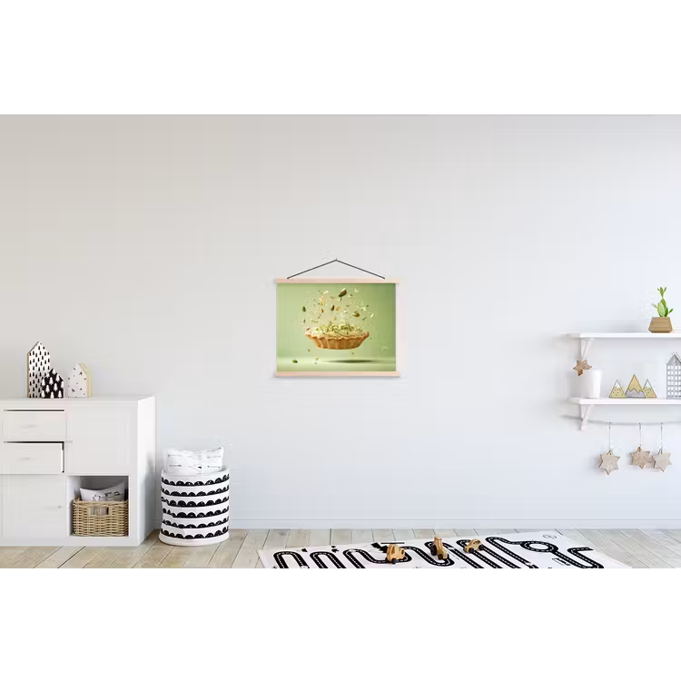 Pistache - Taart - Noten - Eten textielposter latten blank klein -kinderkamer