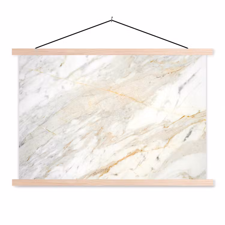 Zwart-wit foto van marmer textielposter latten blank klein -3d