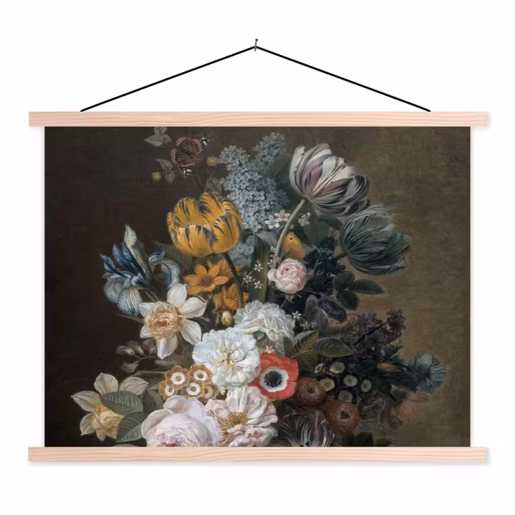 Stilleven met bloemen - Schilderij van Eelke Jelles Eelkema textielposter latten blank klein -3d