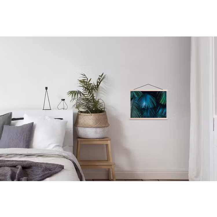 Inductie beschermer - Inductie afdekplaat - Tropical - Jungle - Bladeren - Groen textielposter latten blank klein -woonkamer
