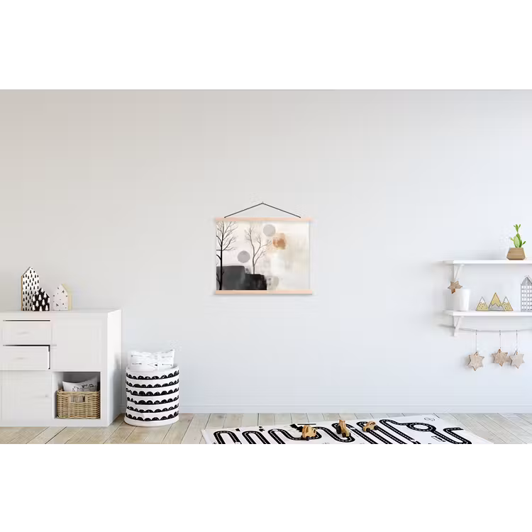 Wabi sabi - Beige - Plant textielposter latten blank klein -kinderkamer