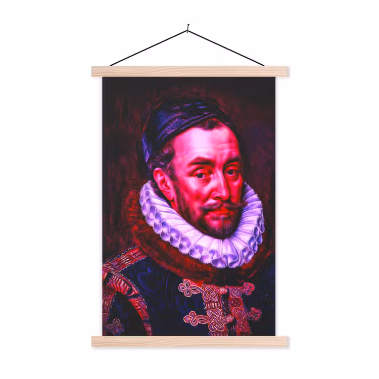 Willem van Oranje - Adriaen Thomasz - Oude meesters textielposter latten blank klein -3d
