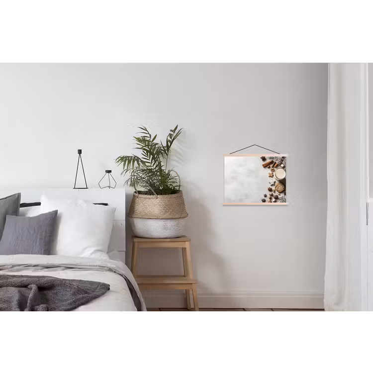 Winter - Kerst - Specerijen - Wit textielposter latten blank klein -woonkamer