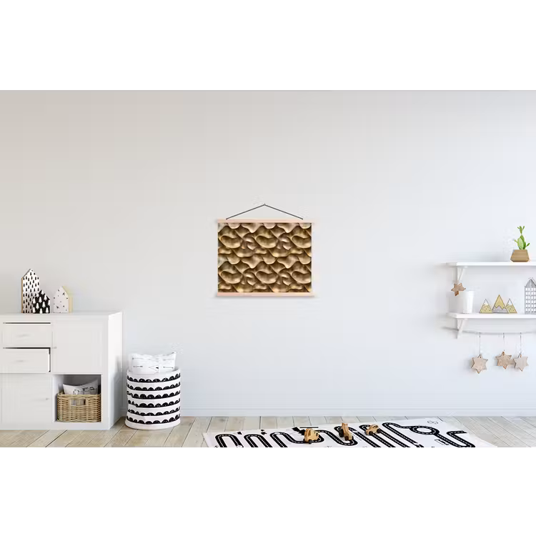 Abstract - Antiek - Goud textielposter latten blank klein 122 -kinderkamer